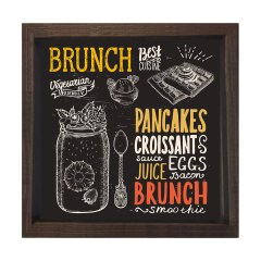 Brunch Tablosu Kahverengi Ahşap Çerçeve - 80x80