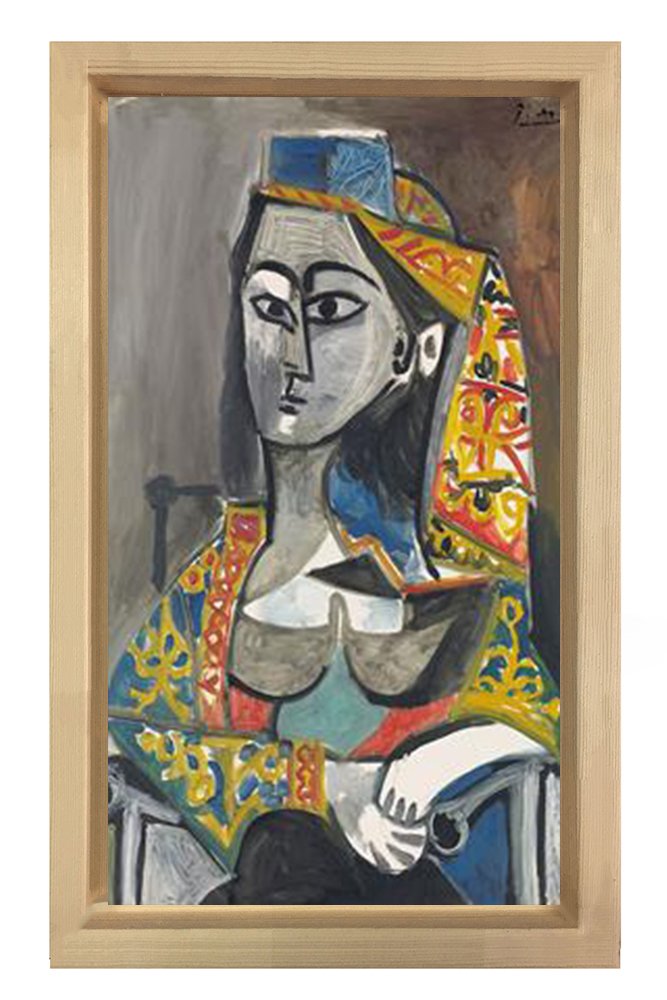 Türk Kostümü Picasso Tablosu Naturel Ahşap - 100x150