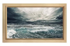 Fırtınalı Deniz Tablosu Naturel Ahşap Çerçeve - 100x150
