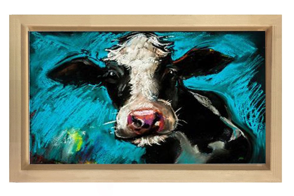 İnek Tablosu Naturel Ahşap - 50x90