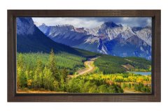 Alp Dağları Manzarası Tablosu Kahverengi Ahşap - 100x150