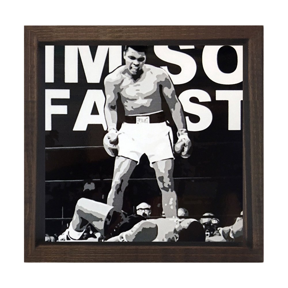 Muhammed Ali Tablosu Kahverengi Ahşap Çerçeve - 30x30