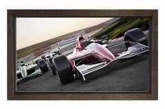 Formula Arabaları Tablosu Kahverengi Ahşap Çerçeve - 40x60