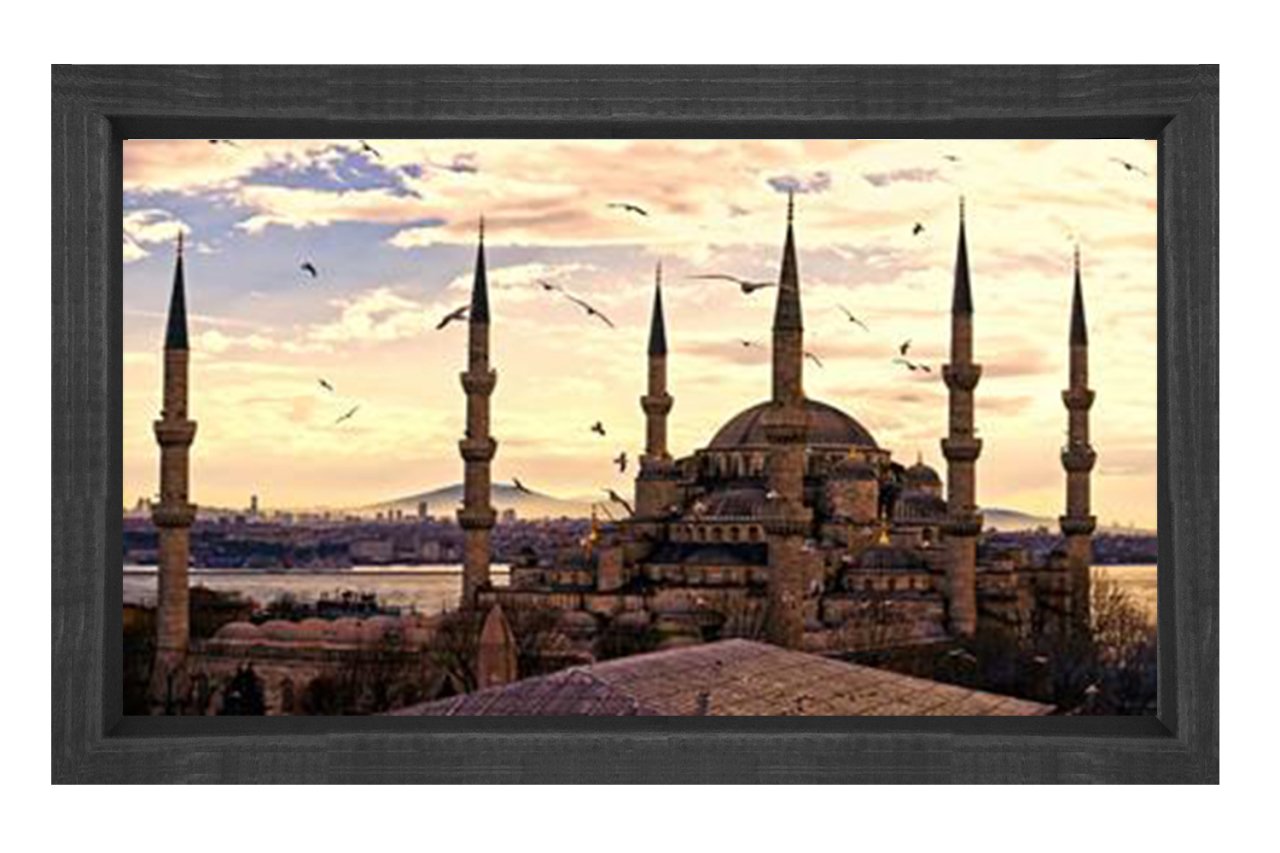 Sultan Ahmet Camii Tablosu Siyah Ahşap Çerçeve - 70x100