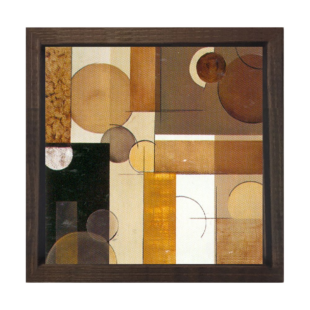 Soyut Reprodüksiyon Tablosu Kahverengi Ahşap Çerçeve - 80x80