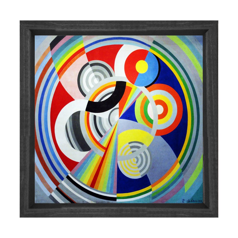 Robert Delaunay soyut scaled tablosu Siyah Ahşap Çerçeve - 70x100