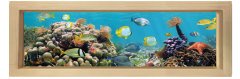 Balıklar Ve Denizaltı Tablosu Naturel Ahşap Çerçeve - 180x60