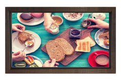 Kahvaltı Masası Tablosu Kahverengi Ahşap - 70x100