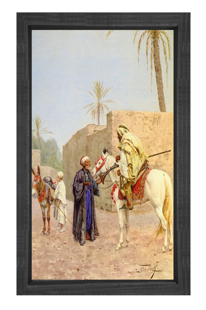 Adam ve Asker Tablosu Siyah Ahşap Çerçeve - 50x70