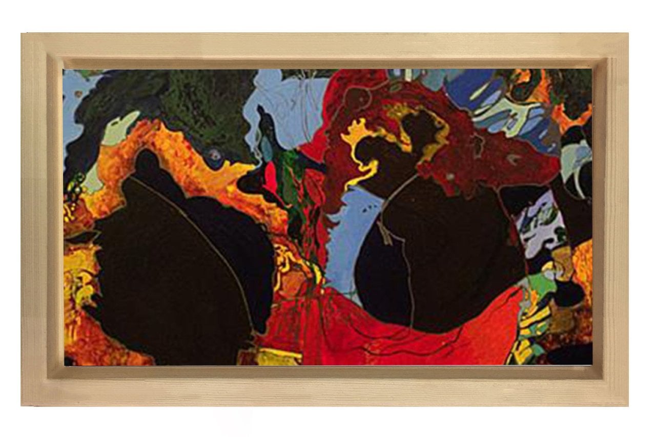 Soyut Reprodüksiyon Tablosu Naturel Ahşap - 100x150
