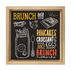 Brunch Tablosu Naturel Ahşap Çerçeve - 60x60
