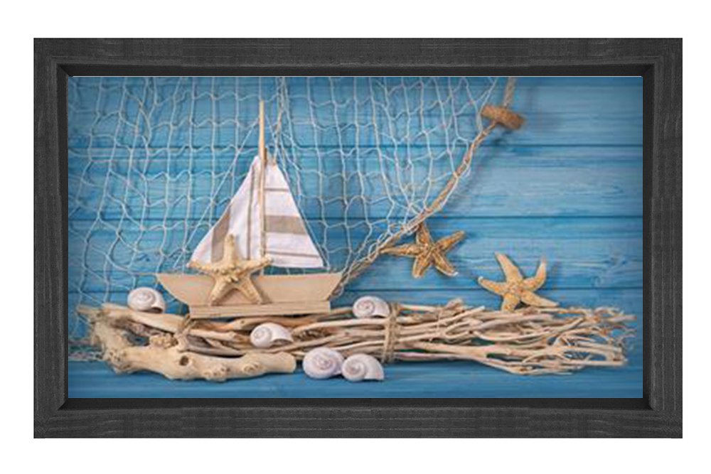 Yelken Yıldız Tablosu Siyah Ahşap Çerçeve - 40x60