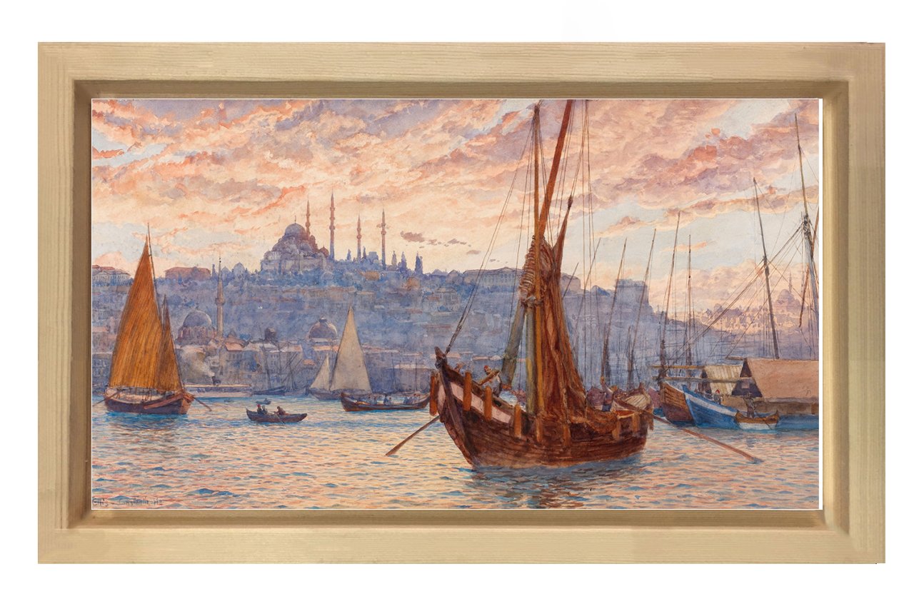 İstanbul Tablosu Naturel Ahşap Çerçeve - 100x200