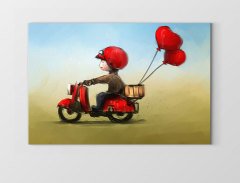 Aşık Motorcu Tablosu Çerçevesiz - 100x150