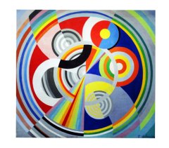 Robert Delaunay soyut scaled tablosu Çerçevesiz - 40x60