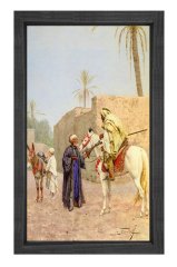 Adam ve Asker Tablosu Siyah Ahşap Çerçeve - 70x100