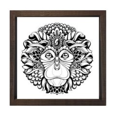 Maymun Boyama Tablosu Tablosu Kahverengi Ahşap Çerçeve - 40x40