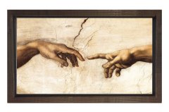 Michelangelo Eller Tablosu Tablosu Kahverengi Ahşap Çerçeve - 70x100