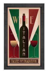 Wine Şarap Vıntage Afiş Tablosu Siyah Ahşap Çerçeve - 40x60