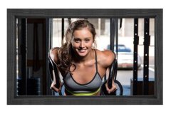 Fitness Yapan Kadın Tablosu Siyah Ahşap Çerçeve - 45x30