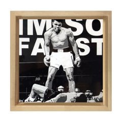 Muhammed Ali Tablosu Naturel Ahşap Çerçeve - 100x100