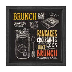 Brunch Tablosu Siyah Ahşap Çerçeve - 100x100