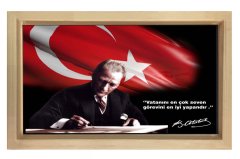 vatanı en çok seven görevini en iyi yapandır Tablosu Naturel Ahşap Çerçeve - 40x60