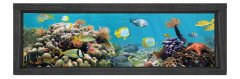 Balıklar Ve Denizaltı Tablosu Siyah Ahşap Çerçeve - 90x30