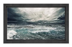 Fırtınalı Deniz Tablosu Siyah Ahşap Çerçeve - 45x30