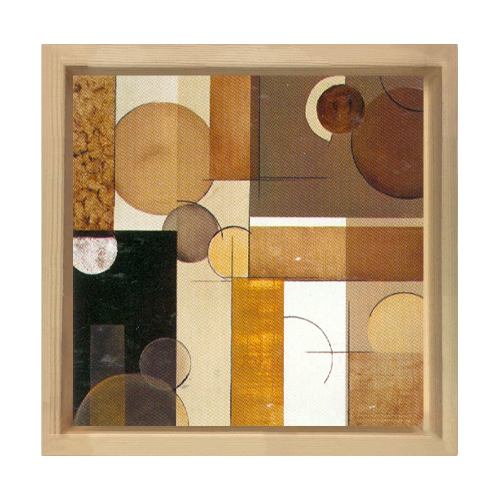 Soyut Reprodüksiyon Tablosu Naturel Ahşap Çerçeve - 70x70