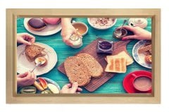 Kahvaltı Masası Tablosu Naturel Ahşap - 50x90