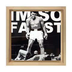 Muhammed Ali Tablosu Naturel Ahşap Çerçeve - 40x40