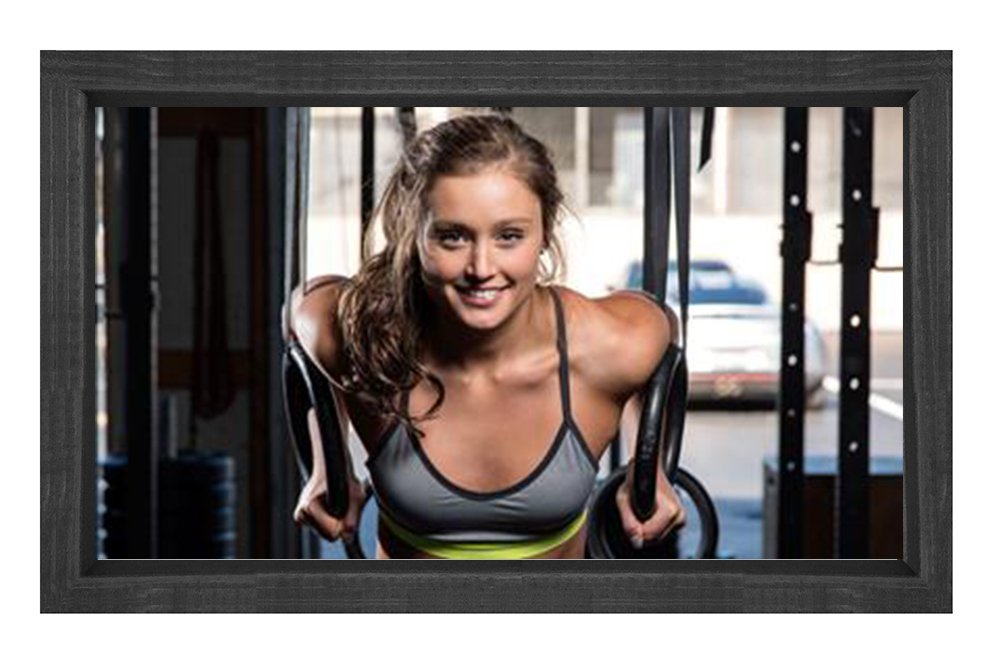 Fitness Yapan Kadın Tablosu Siyah Ahşap Çerçeve - 70x100