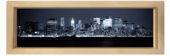 Gece Şehir Gökdelen Tablosu Çerçevesiz - 150x50