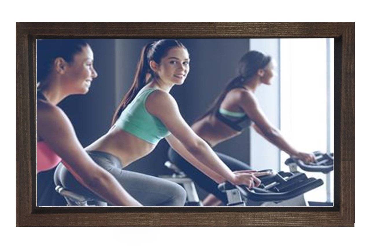 Fitness Yapan Kızlar Tablosu Kahverengi Ahşap - 100x150
