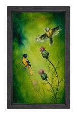 Kuşların Dansı Tablosu Siyah Ahşap Çerçeve - 50x70