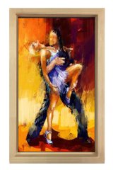 Romantik Tango Tablosu Naturel Ahşap Çerçeve - 50x90