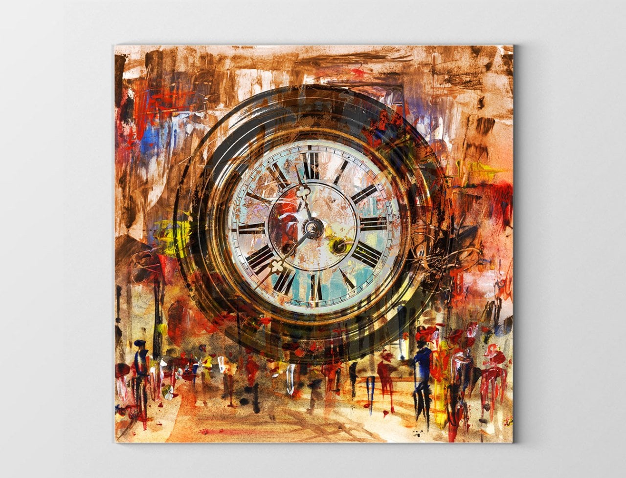 Eski Saat Tablosu Çerçevesiz - 40x40
