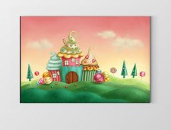 Pastalı Ev Diyarı Tablosu Çerçevesiz - 50x70