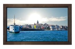 İstanbul Manzarası Tablosu Kahverengi Ahşap Çerçeve - 100x150