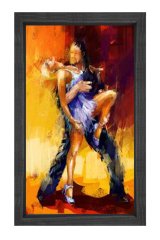 Romantik Tango Tablosu Siyah Ahşap Çerçeve - 40x60