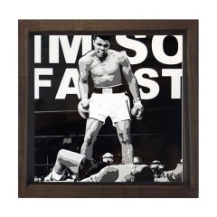 Muhammed Ali Tablosu Siyah Ahşap Çerçeve - 40x40